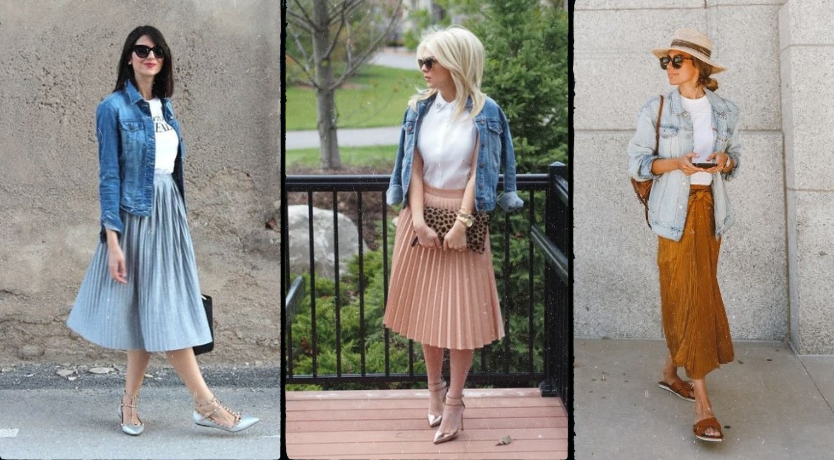 20 Denim Jackets and Pleated Skirts