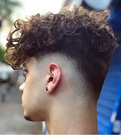 Embrace Your Teture With Long Curly Hair, Low Drop Fade For Trendy Look
