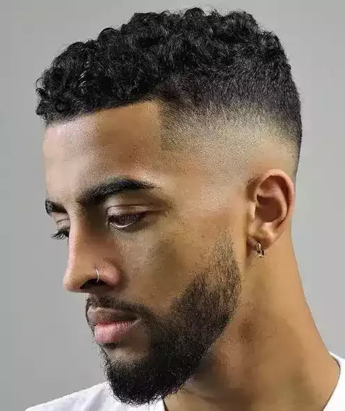 A High Fade With Short Curly Hair And Line Up Is A Cool Idea