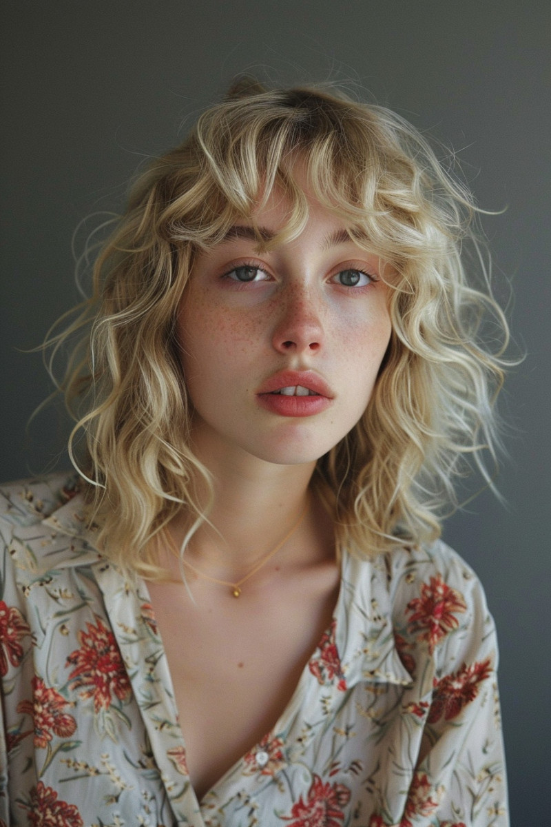 Celebrate your natural curls with a low-maintenance shoulder-length hairstyle. #CurlyHair #NaturalTexture #HairInspo