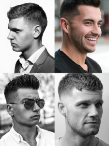 Classic taper fade Minimal styling needed.