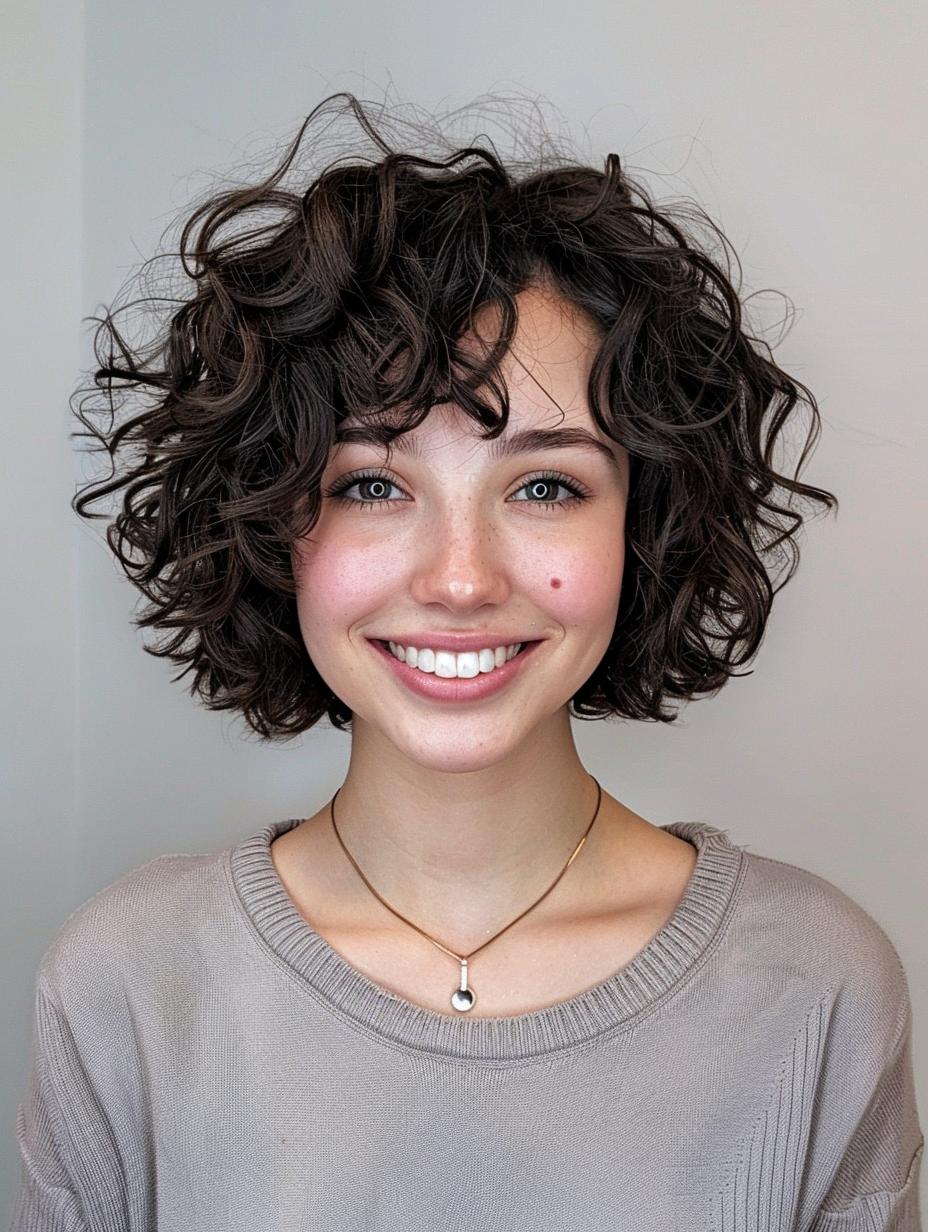 Perfectly styled curls - Curly bob haircuts that flatter every face shape!