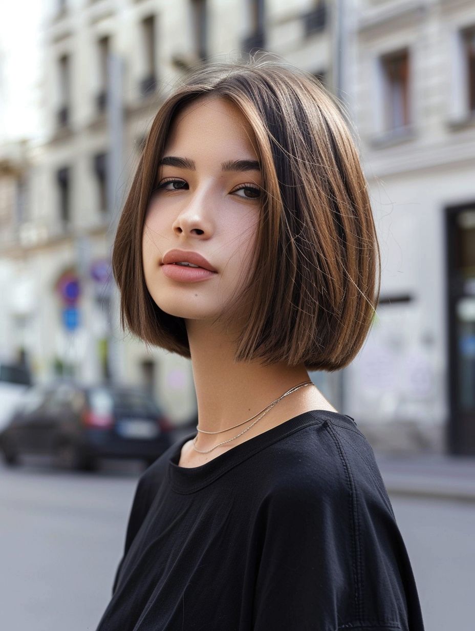 Sharp cut & rich brown for a polished, urban look