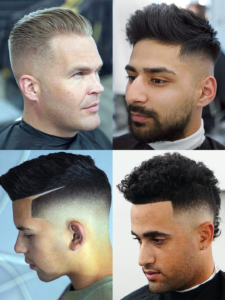 Timeless taper fade Clean lines versatile style for any occasion.