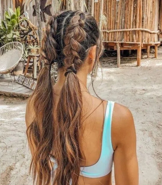 braids into ponytails